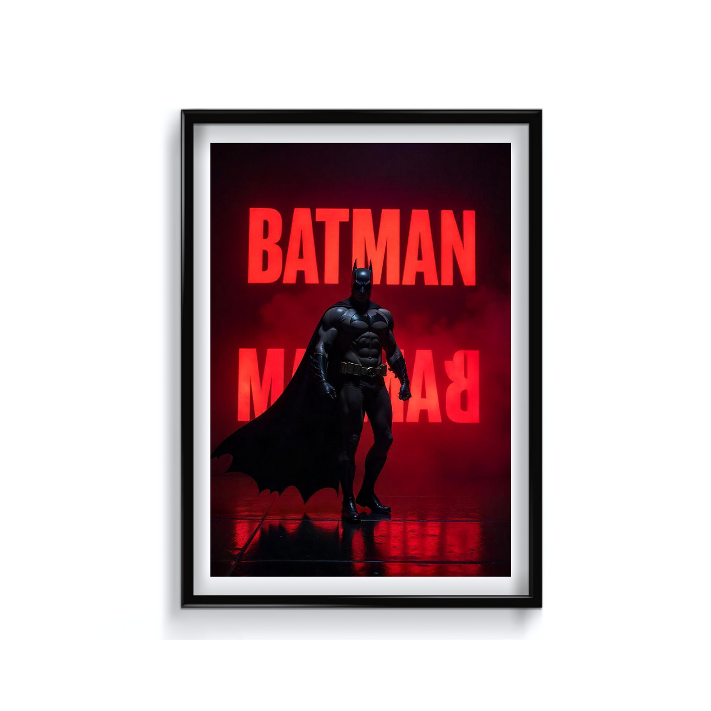 Batman dark red art poster for DC superhero fans