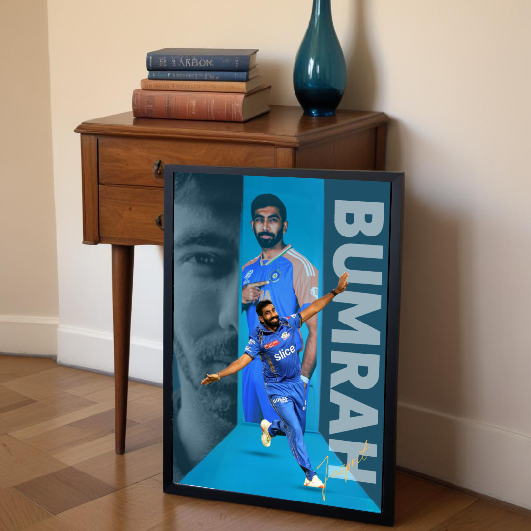 Jasprit Bumrah cricket poster for Indian cricket fans