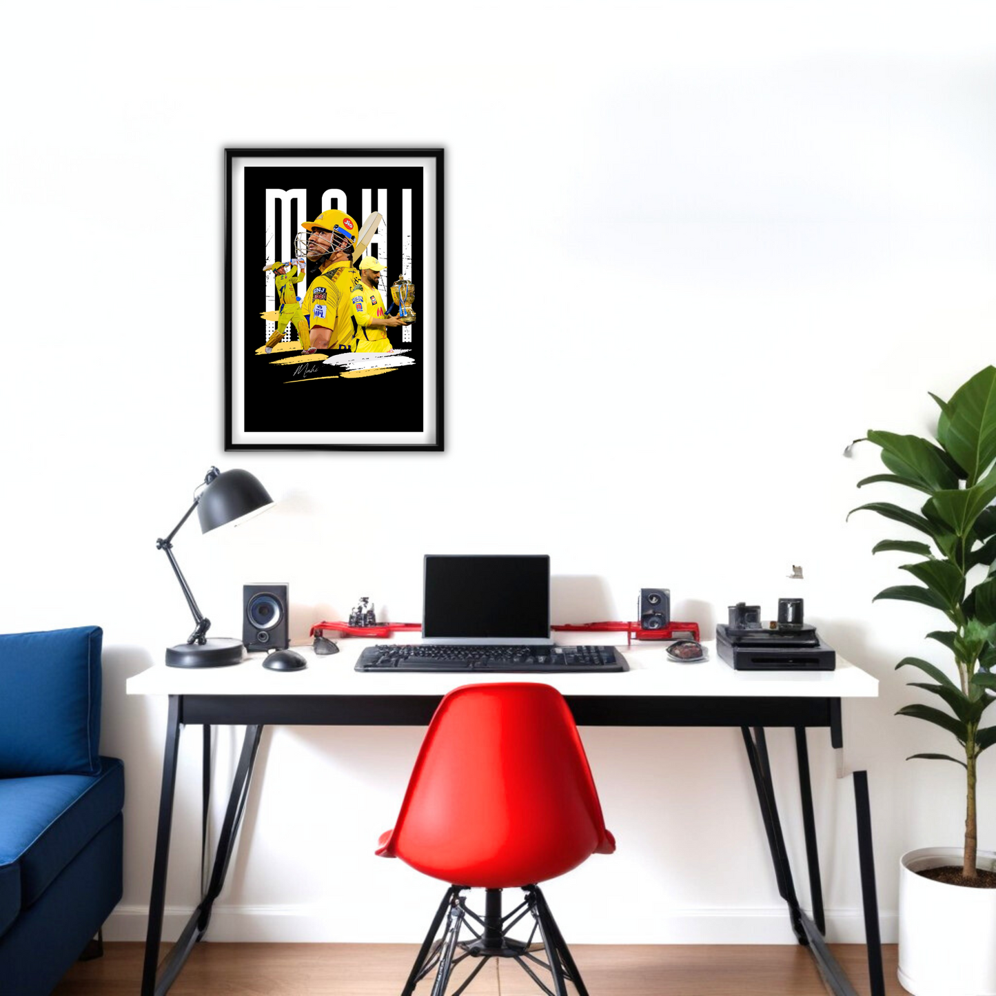 MS Dhoni-Framed Art Poster
