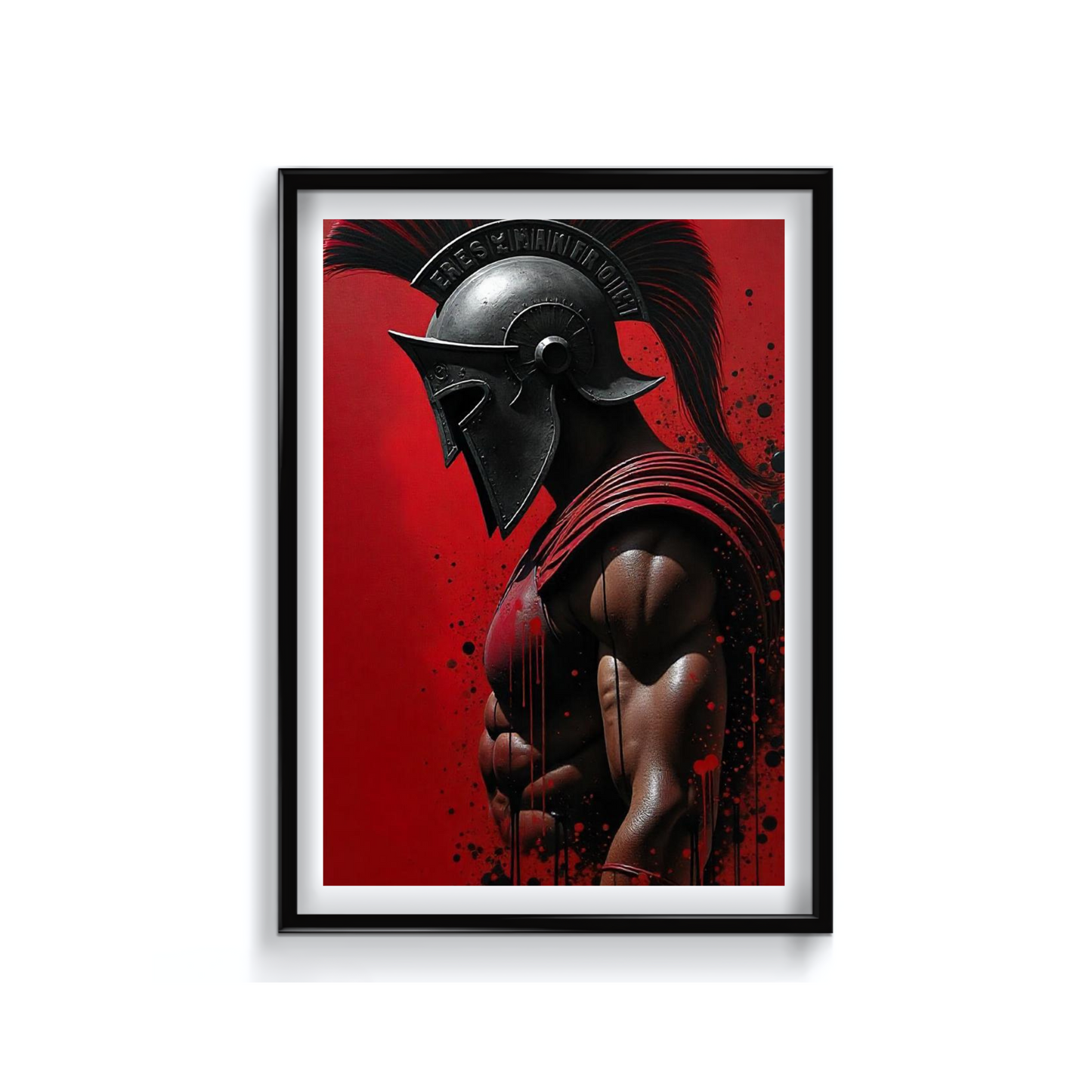 Spartan warrior art poster for strength and courage