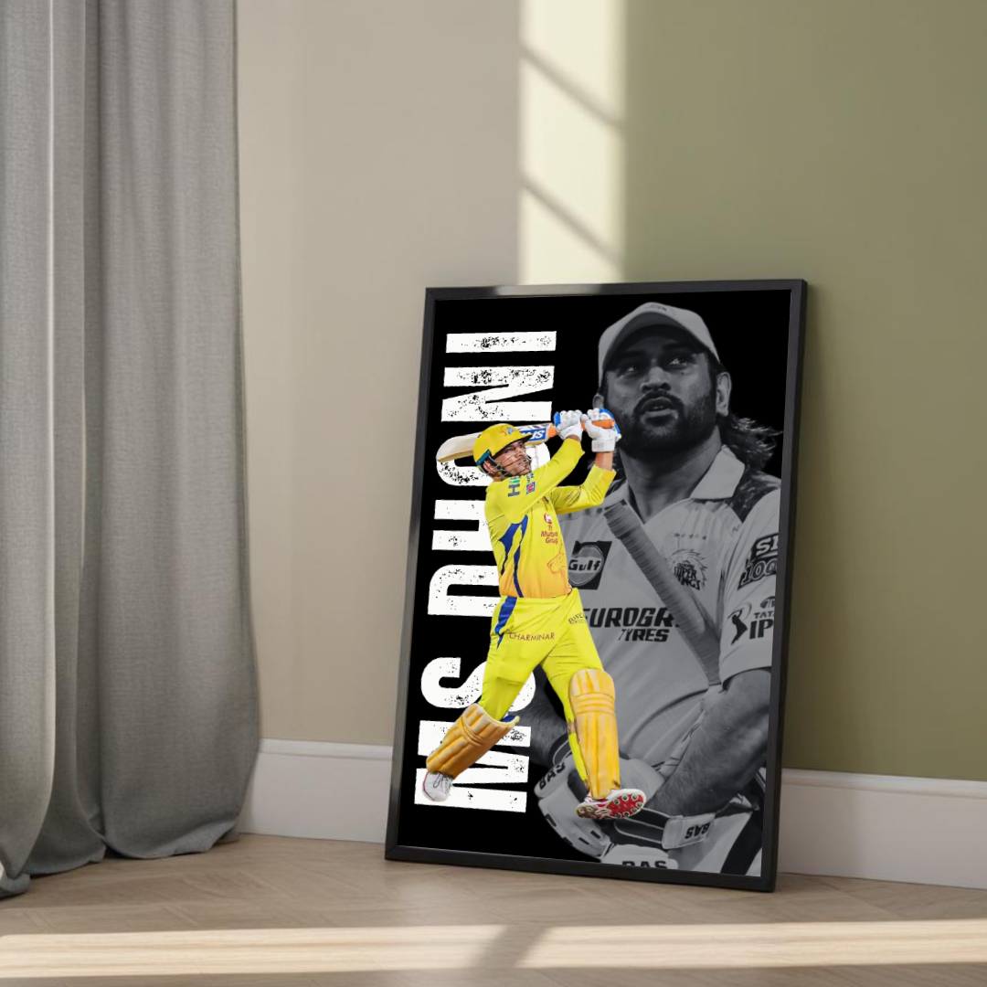 MS Dhoni Chennai Super Kings cricket poster