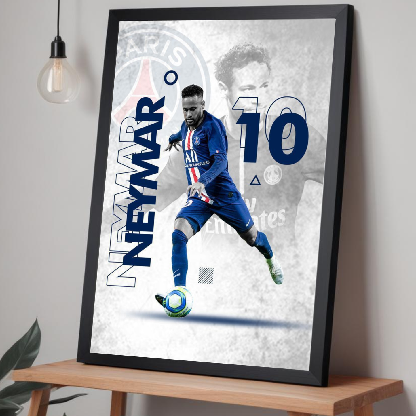 Neymar football poster for PSG and Brazil fans