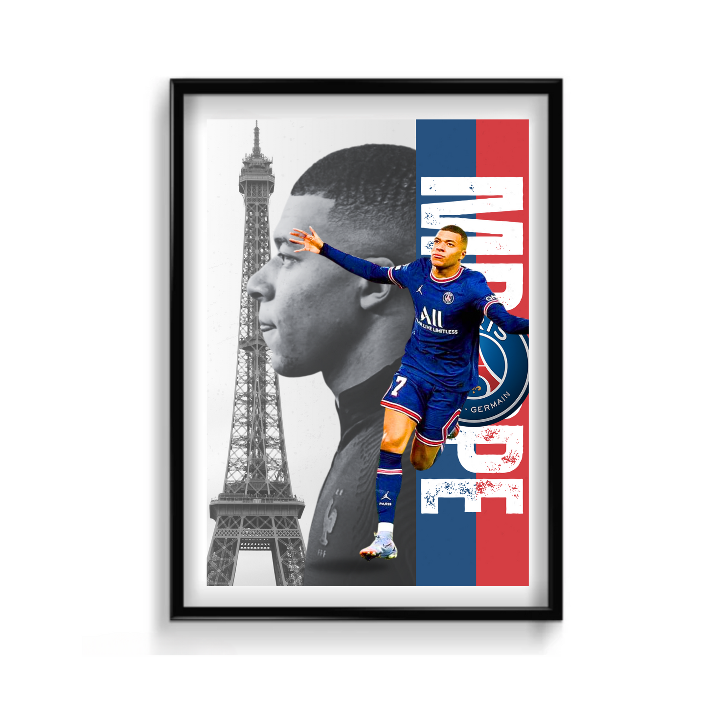 Mbappe PSG-Framed Poster