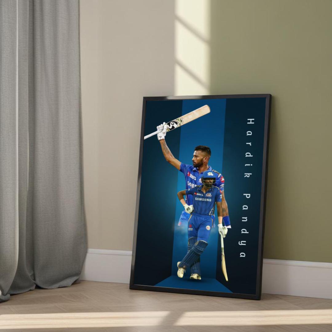 Hardik Pandya cricket poster for Mumbai Indians fans