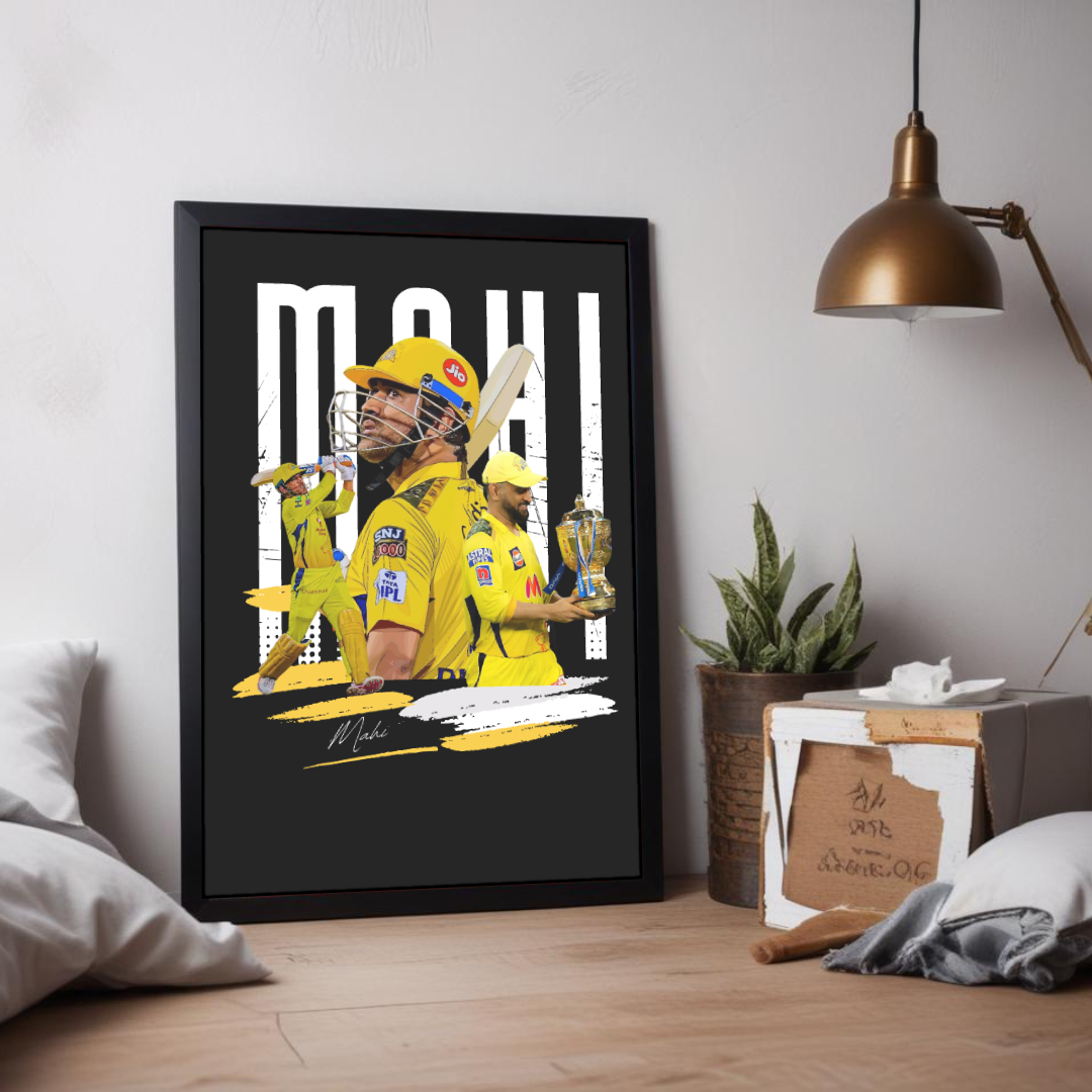 MS Dhoni-Framed Art Poster