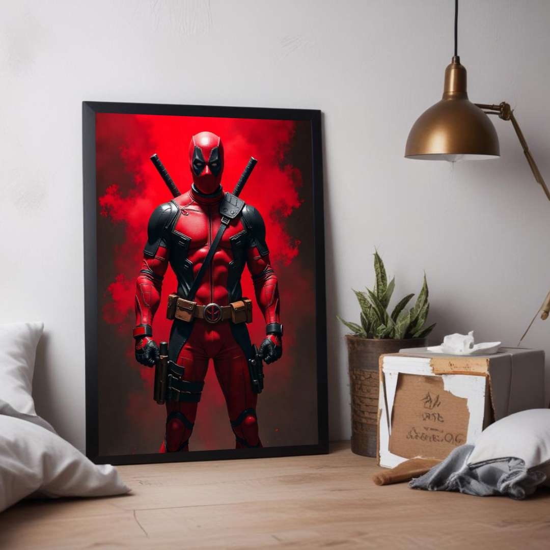 Deadpool art poster for Marvel superhero fans