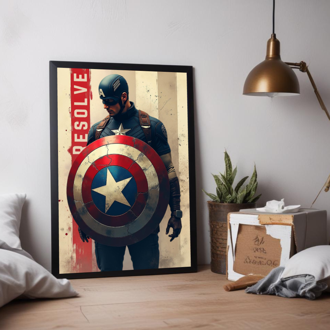 Captain America superhero wall poster for Marvel fans