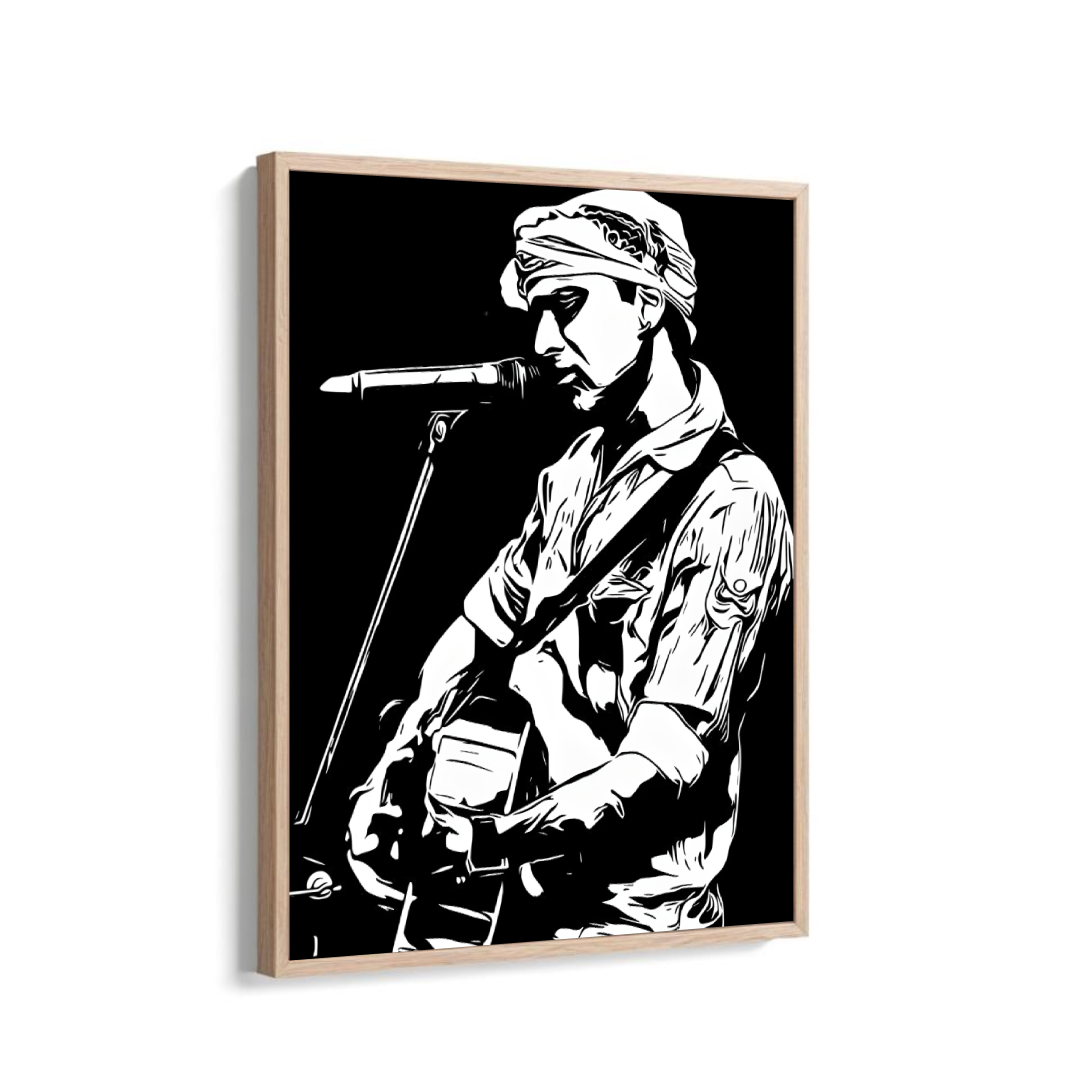 Zubeen Garg Minimalist Digital Sketch Poster