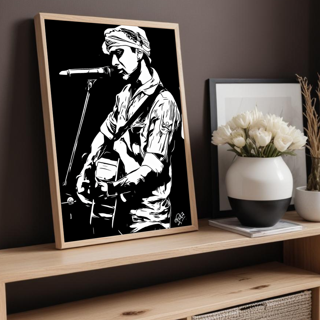 Zubeen Garg Minimalist Digital Sketch Poster