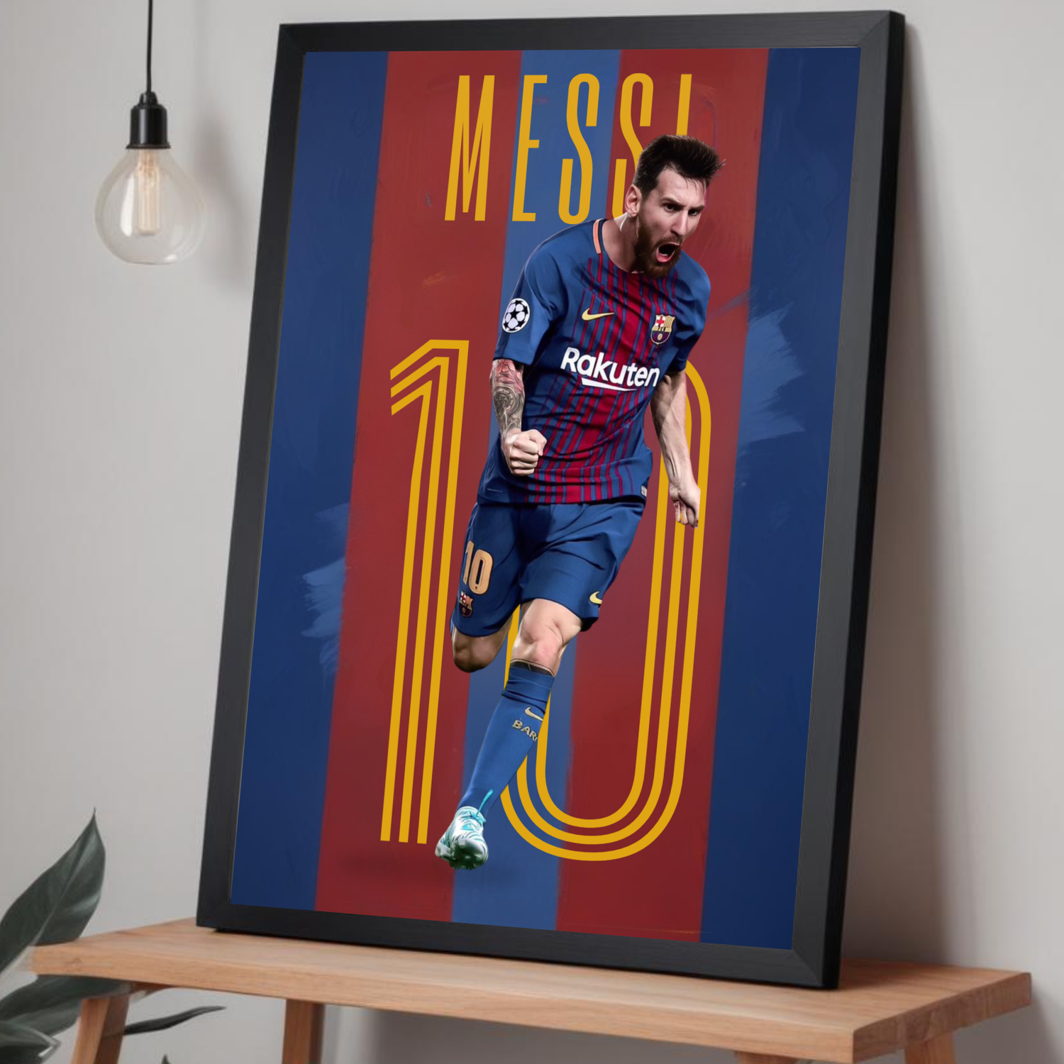 Lionel Messi framed poster for football lovers