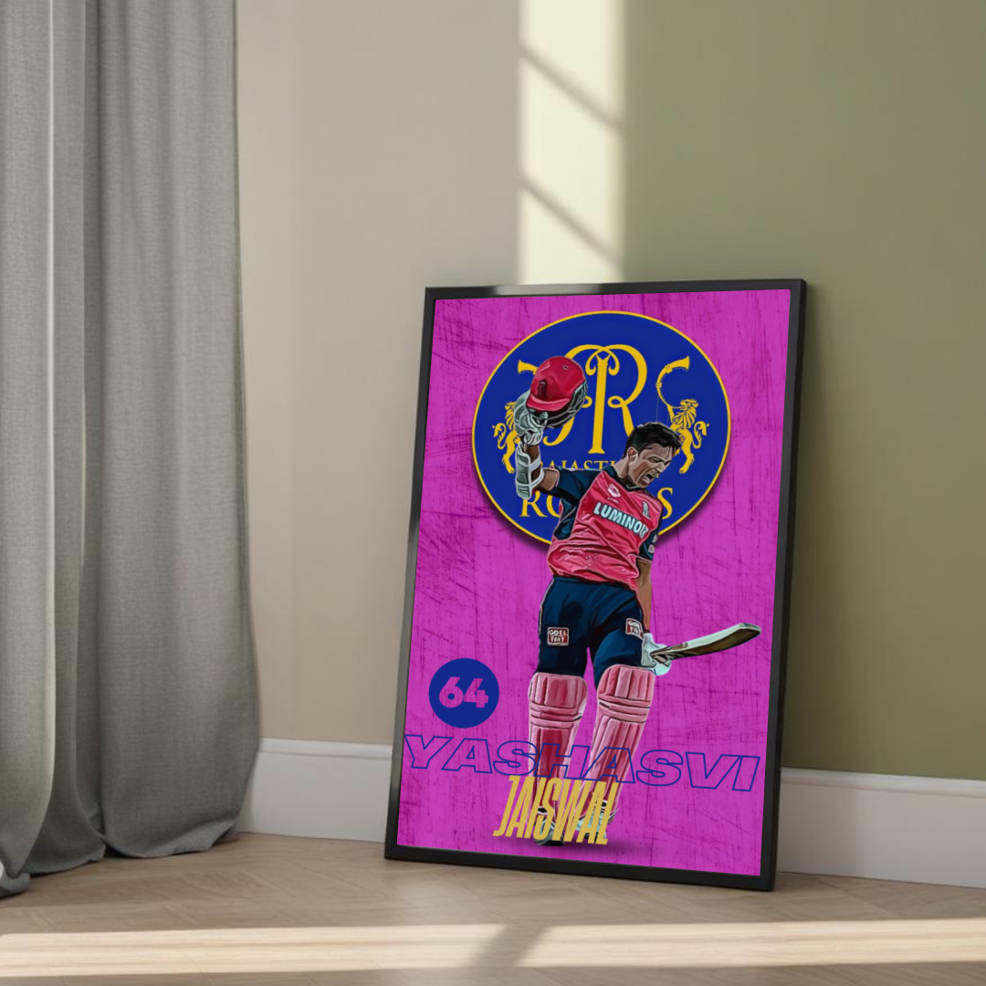 Yashasvi Jaiswal Rajasthan Royals cricket poster