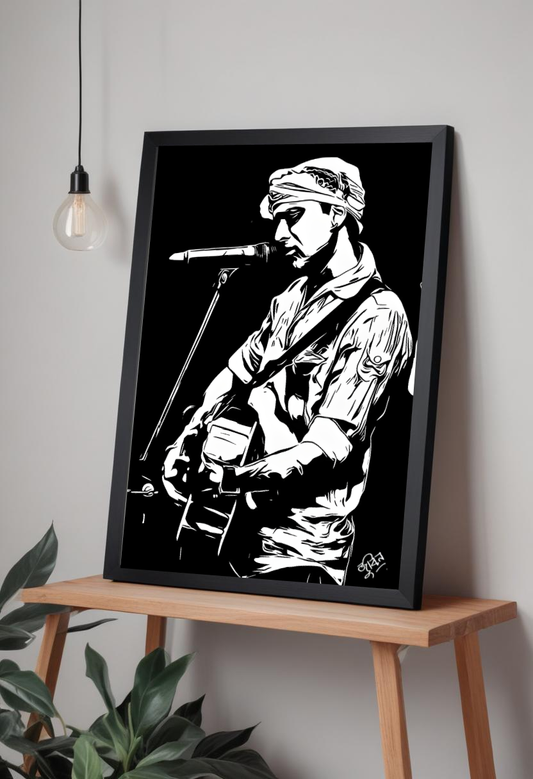 Zubeen Garg Minimalist Digital Sketch Poster